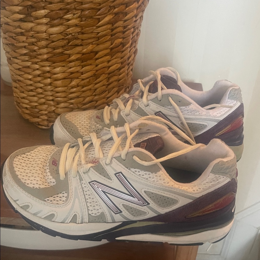 New Balance Beige and Purple Running Shoes